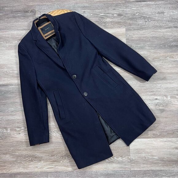 Zara navy‎ blue trench coat - Picture 1 of 6